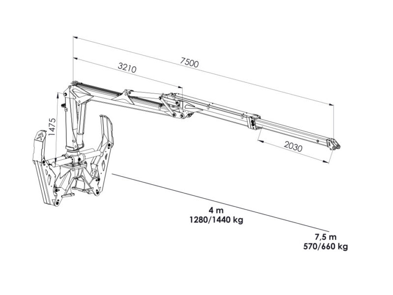 Hydraulická ruka 5.75 parametre